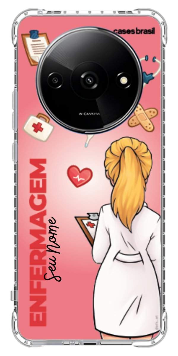 Capinha para celular Enfermagem - Boneca Profissão Com Fundo