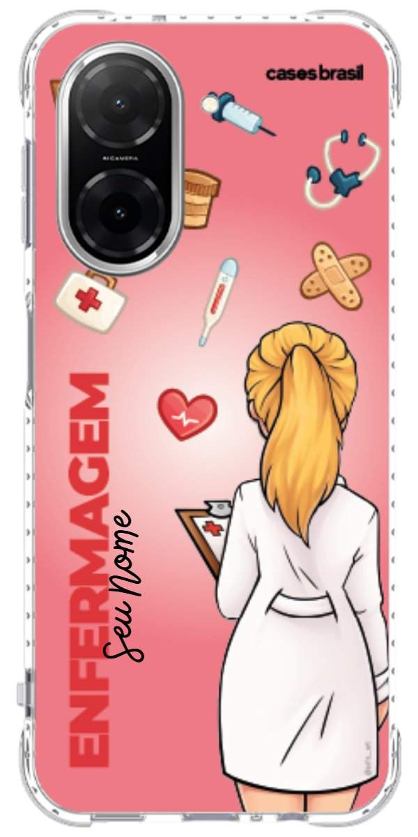 Capinha para celular Enfermagem - Boneca Profissão Com Fundo