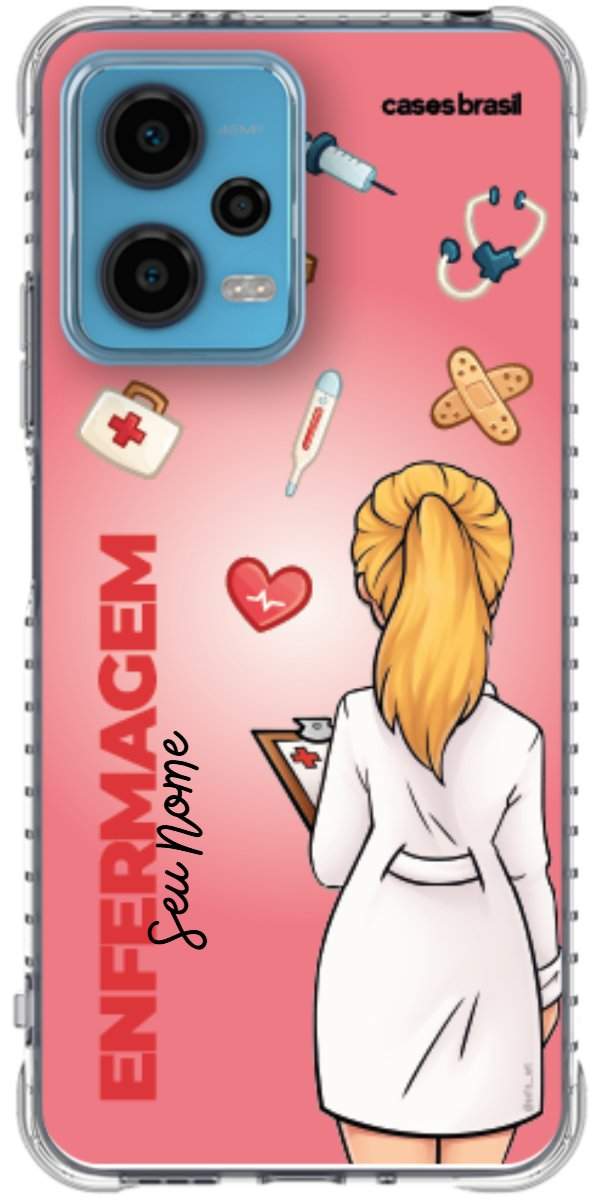 Capinha para celular Enfermagem - Boneca Profissão Com Fundo