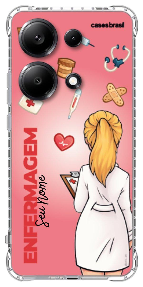 Capinha para celular Enfermagem - Boneca Profissão Com Fundo