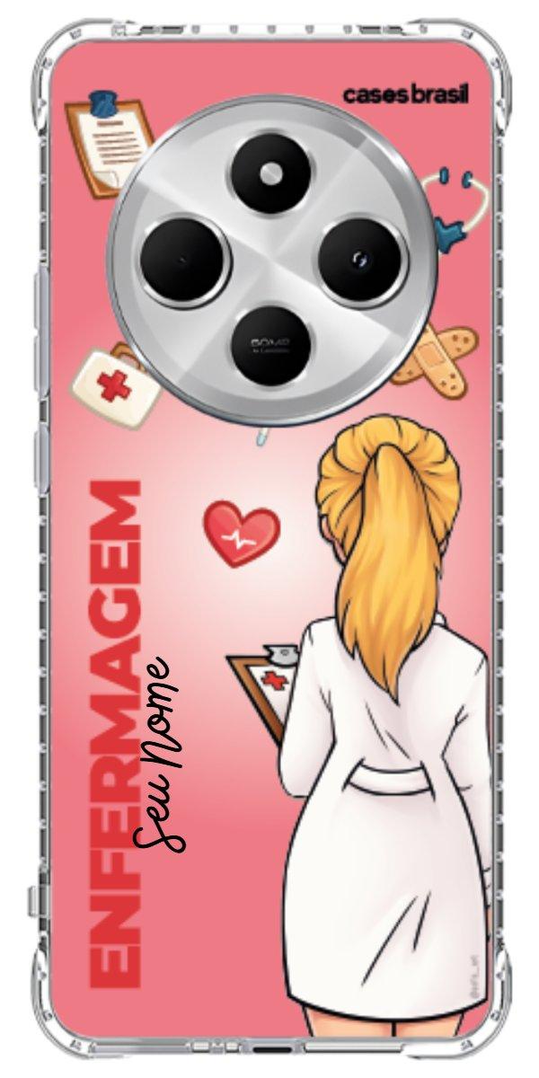 Capinha para celular Enfermagem - Boneca Profissão Com Fundo