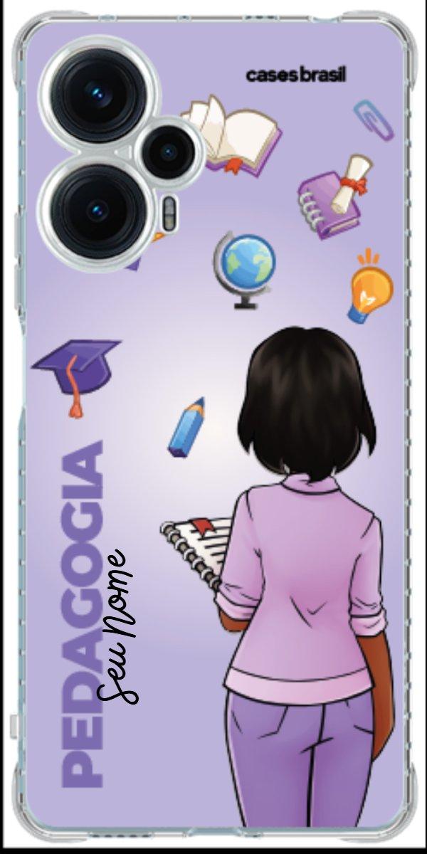 Capinha para celular Pedagogia - Boneca Profissão Com Fundo