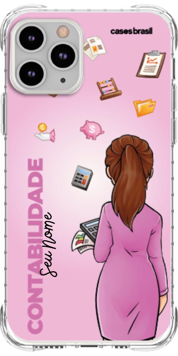 Capinha para Celular Contabilidade - Boneca Profissão Com Fundo