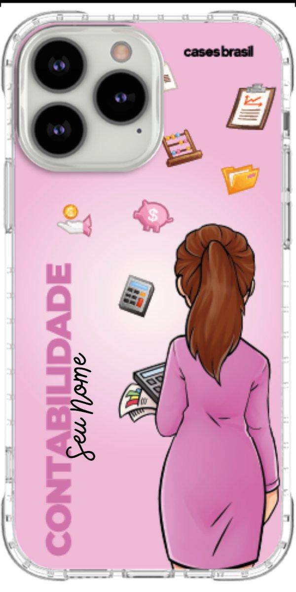 Capinha para Celular Contabilidade - Boneca Profissão Com Fundo