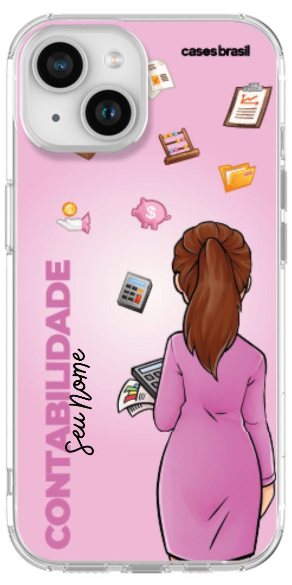 Capinha para Celular Contabilidade - Boneca Profissão Com Fundo
