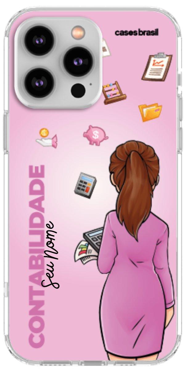 Capinha para Celular Contabilidade - Boneca Profissão Com Fundo