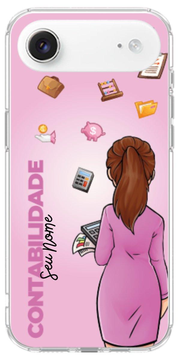 Capinha para Celular Contabilidade - Boneca Profissão Com Fundo