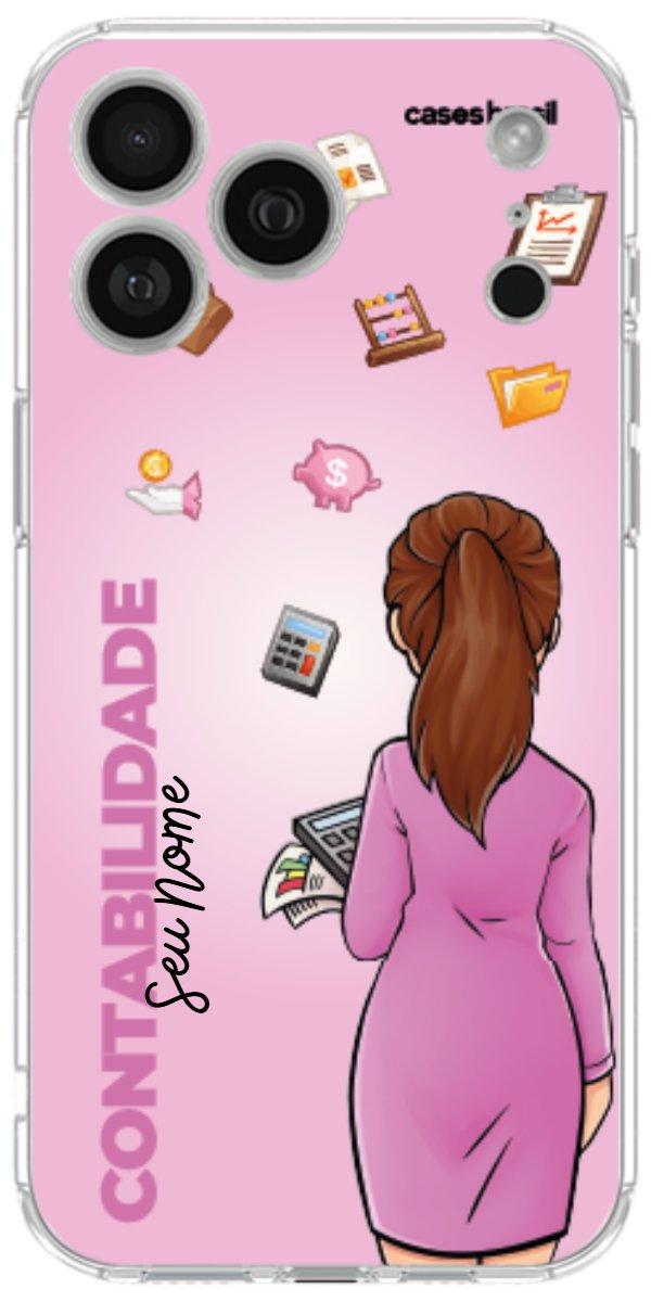 Capinha para Celular Contabilidade - Boneca Profissão Com Fundo