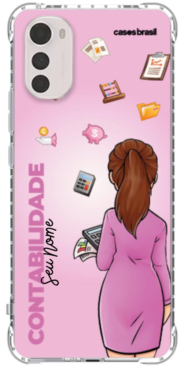 Capinha para Celular Contabilidade - Boneca Profissão Com Fundo