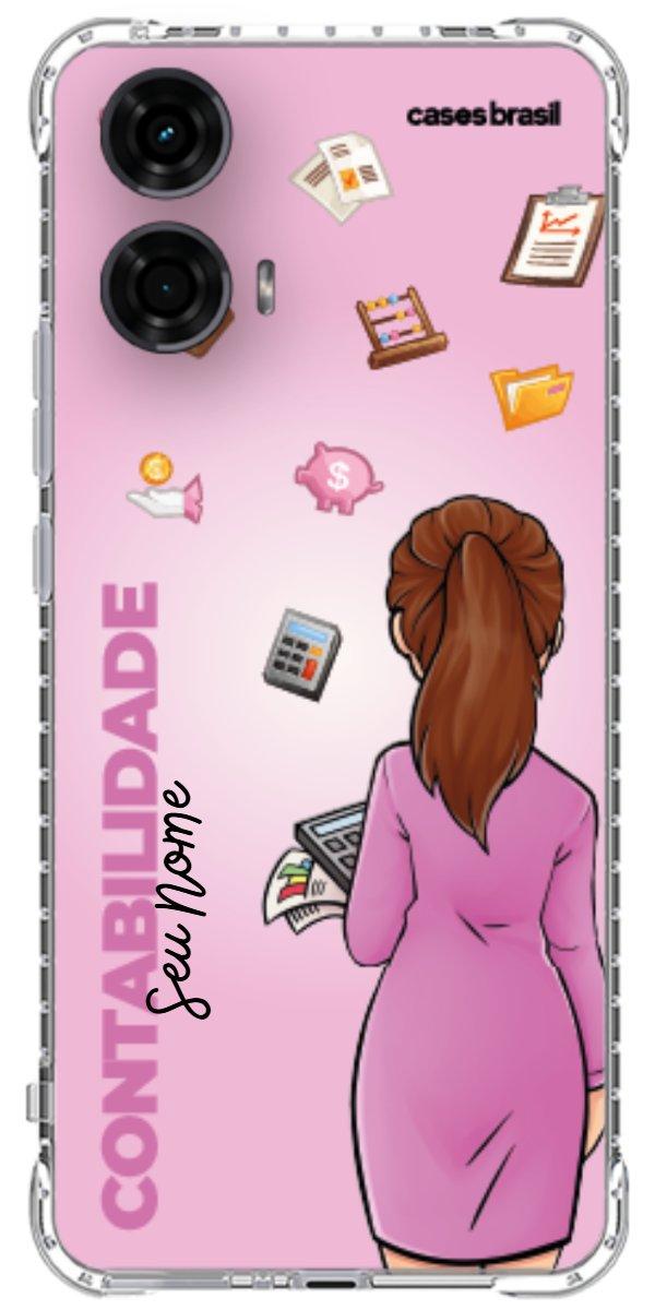 Capinha para Celular Contabilidade - Boneca Profissão Com Fundo