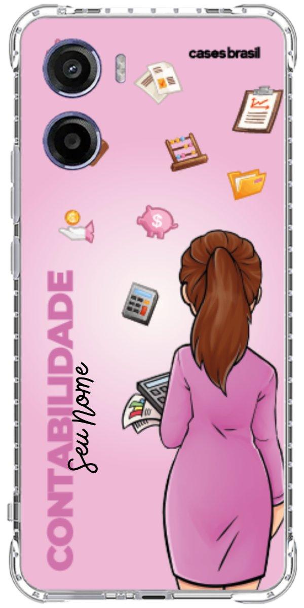 Capinha para Celular Contabilidade - Boneca Profissão Com Fundo
