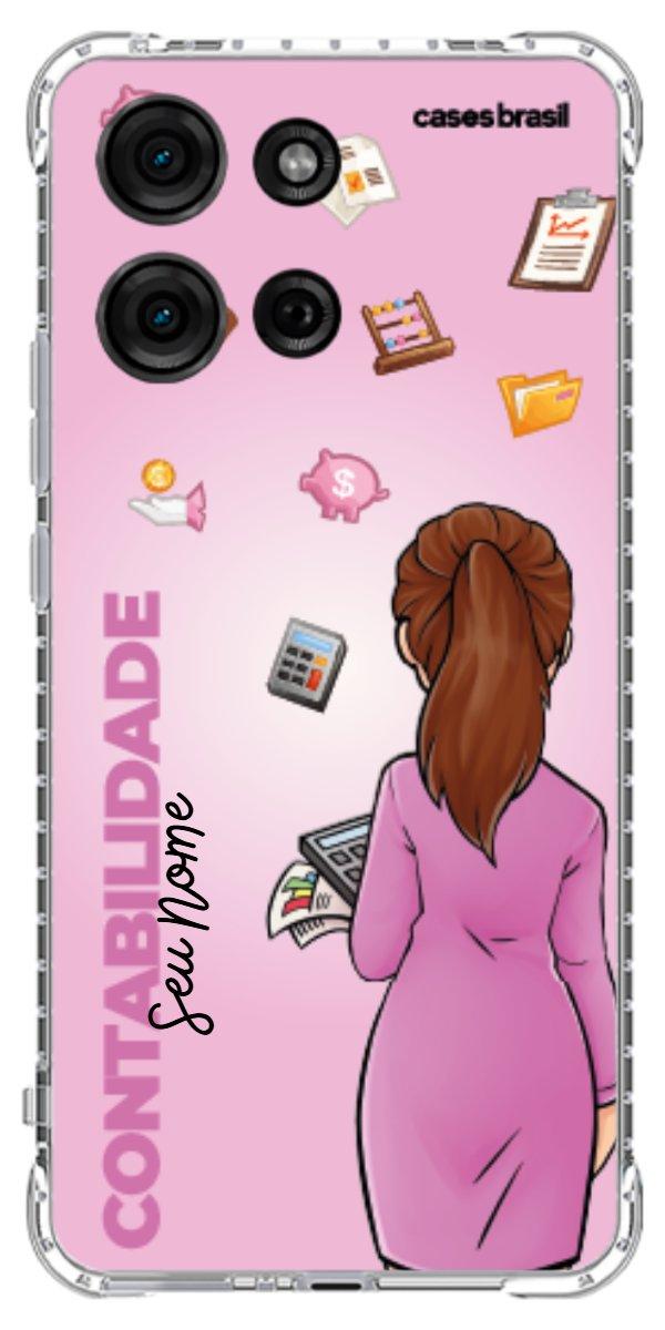 Capinha para Celular Contabilidade - Boneca Profissão Com Fundo