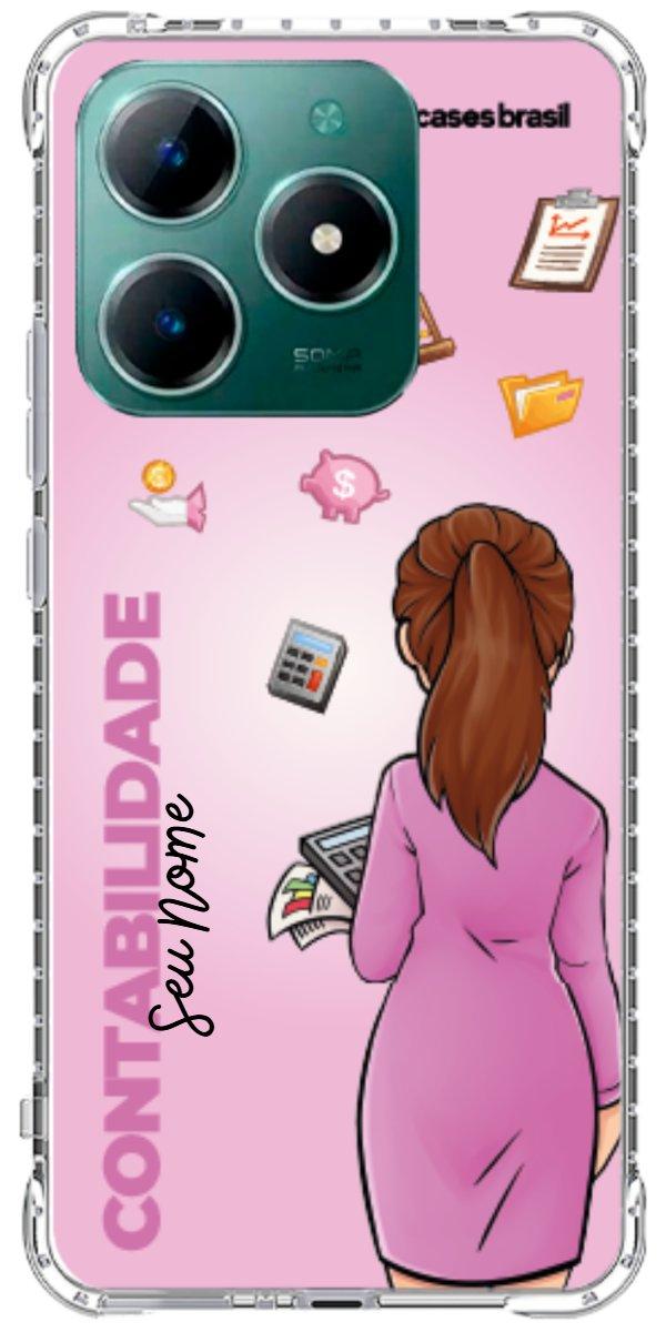 Capinha para Celular Contabilidade - Boneca Profissão Com Fundo