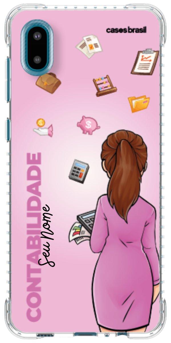 Capinha para Celular Contabilidade - Boneca Profissão Com Fundo