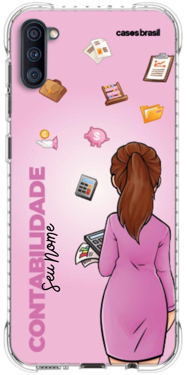 Capinha para Celular Contabilidade - Boneca Profissão Com Fundo