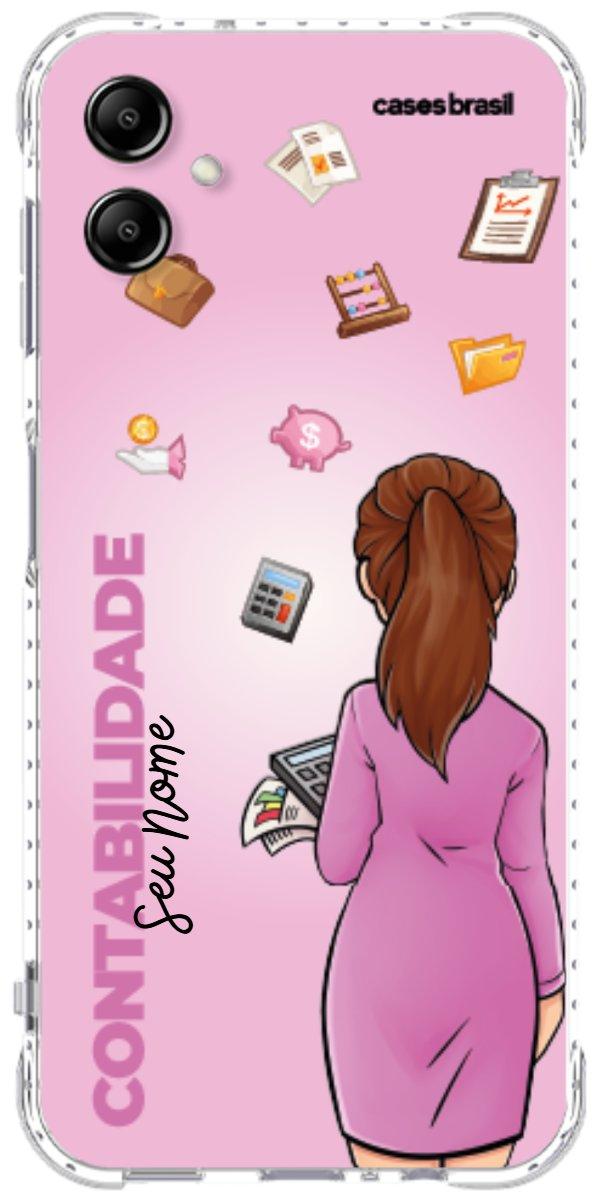 Capinha para Celular Contabilidade - Boneca Profissão Com Fundo