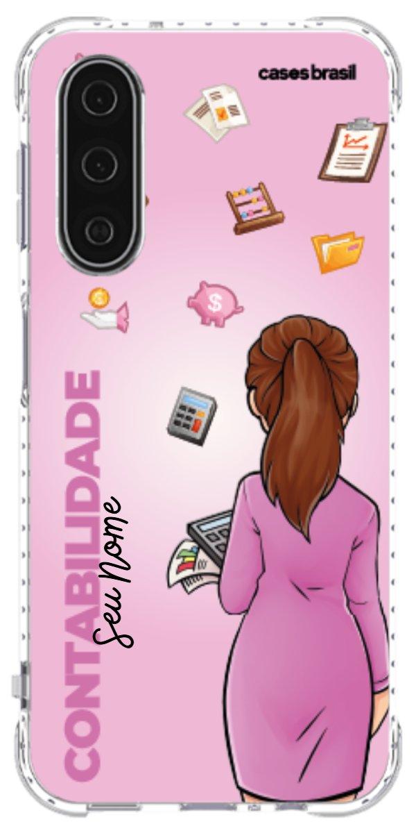 Capinha para Celular Contabilidade - Boneca Profissão Com Fundo