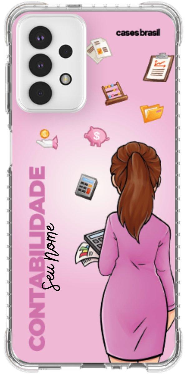 Capinha para Celular Contabilidade - Boneca Profissão Com Fundo