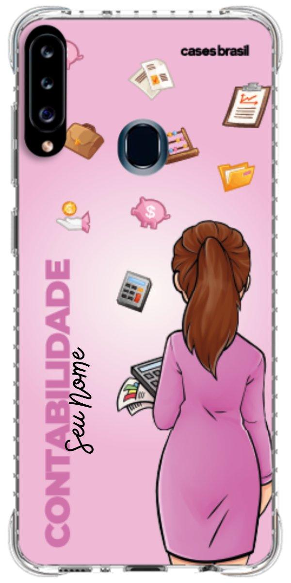 Capinha para Celular Contabilidade - Boneca Profissão Com Fundo