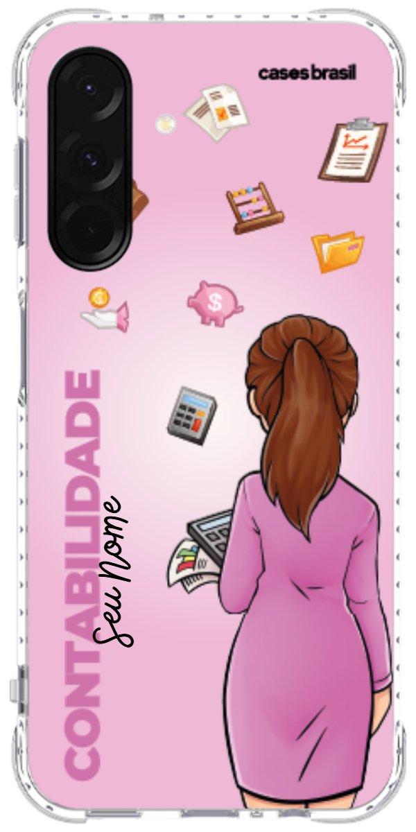 Capinha para Celular Contabilidade - Boneca Profissão Com Fundo