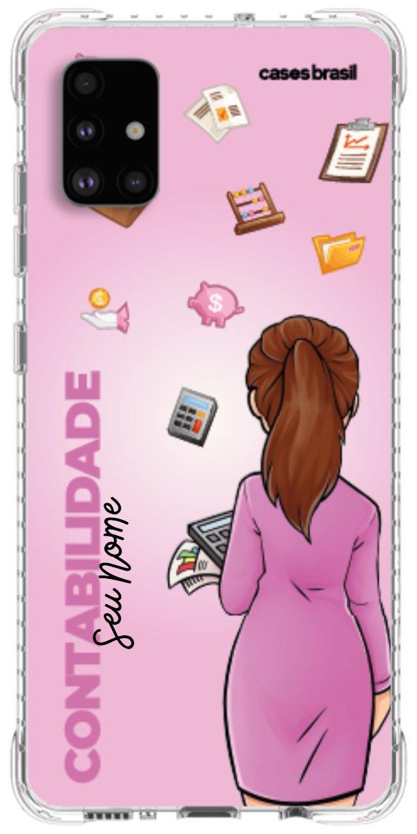 Capinha para Celular Contabilidade - Boneca Profissão Com Fundo