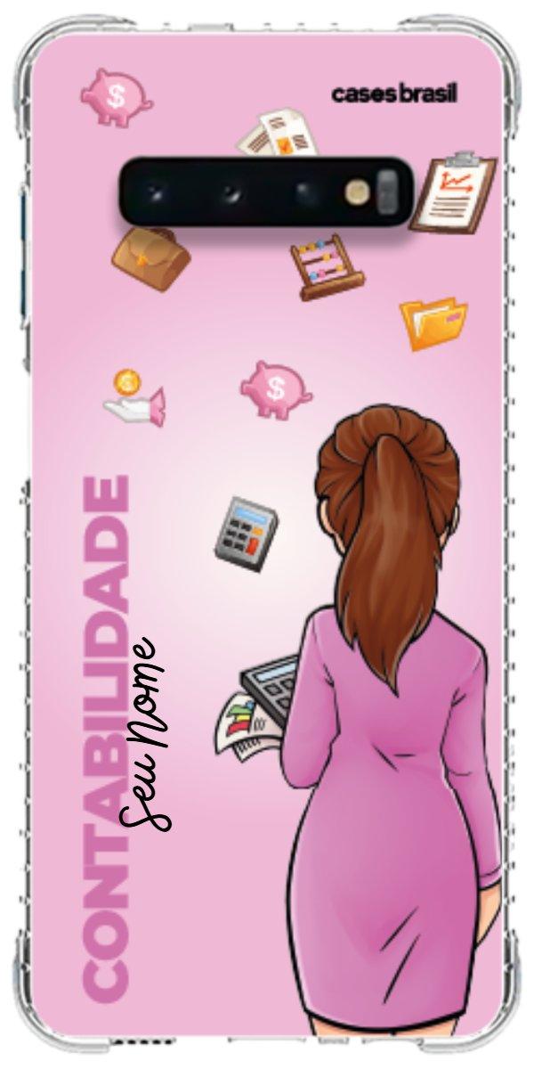 Capinha para Celular Contabilidade - Boneca Profissão Com Fundo
