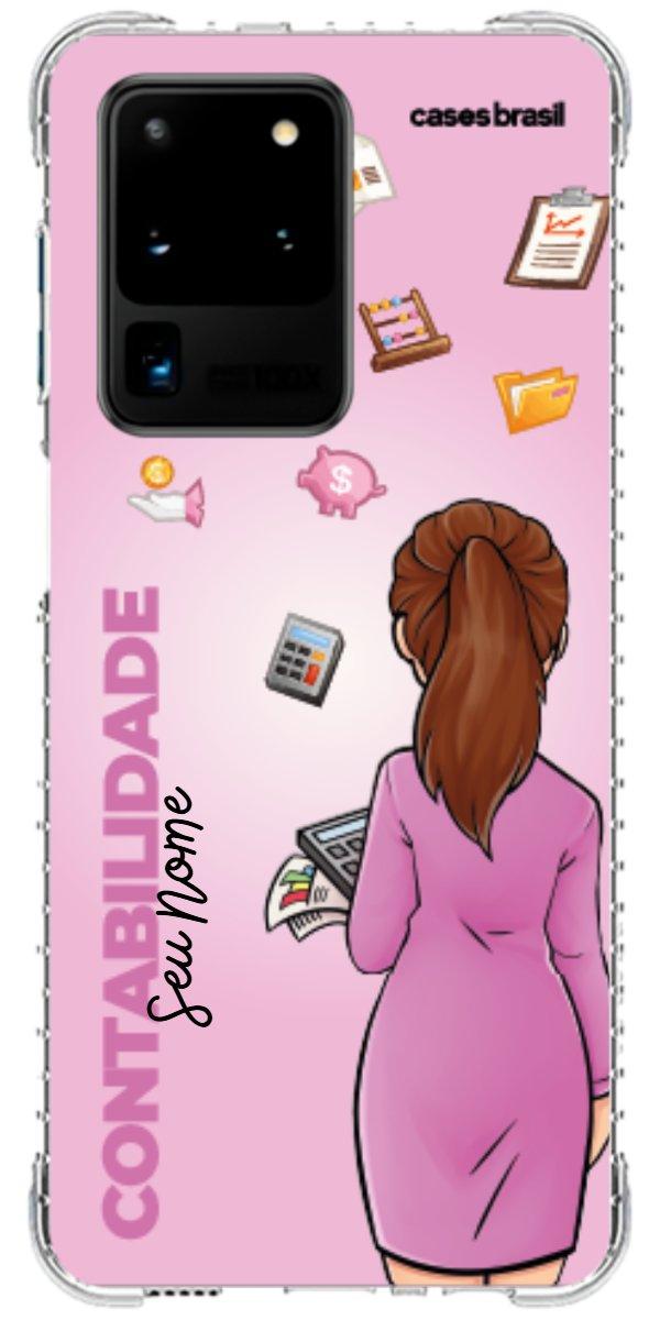 Capinha para Celular Contabilidade - Boneca Profissão Com Fundo