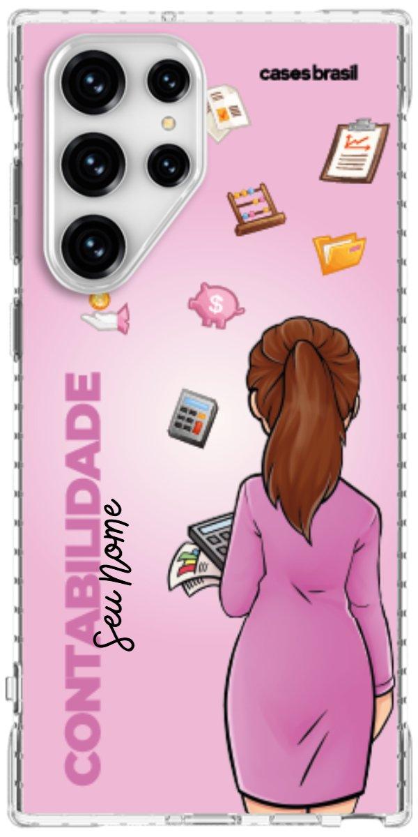 Capinha para Celular Contabilidade - Boneca Profissão Com Fundo