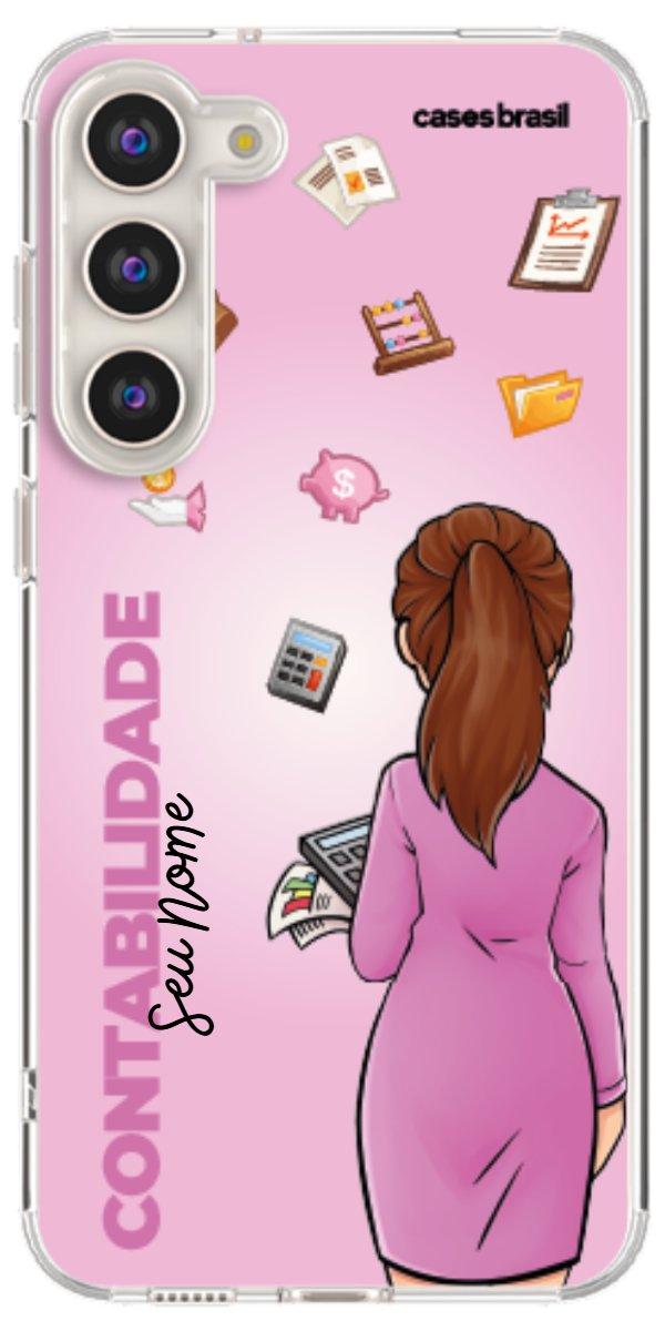 Capinha para Celular Contabilidade - Boneca Profissão Com Fundo