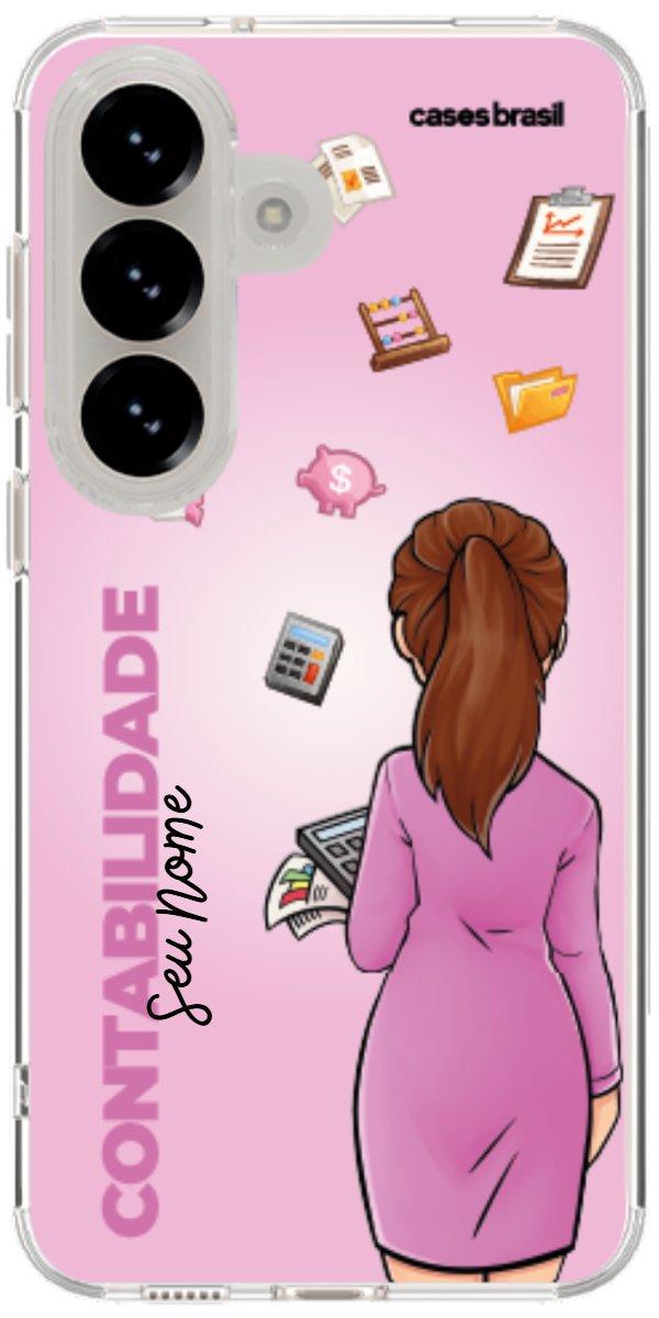Capinha para Celular Contabilidade - Boneca Profissão Com Fundo