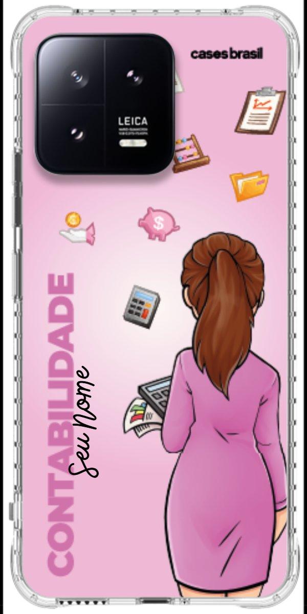 Capinha para Celular Contabilidade - Boneca Profissão Com Fundo