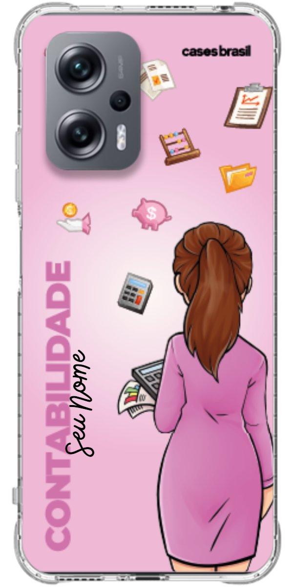 Capinha para Celular Contabilidade - Boneca Profissão Com Fundo
