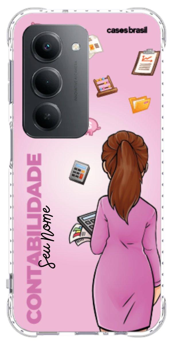 Capinha para Celular Contabilidade - Boneca Profissão Com Fundo