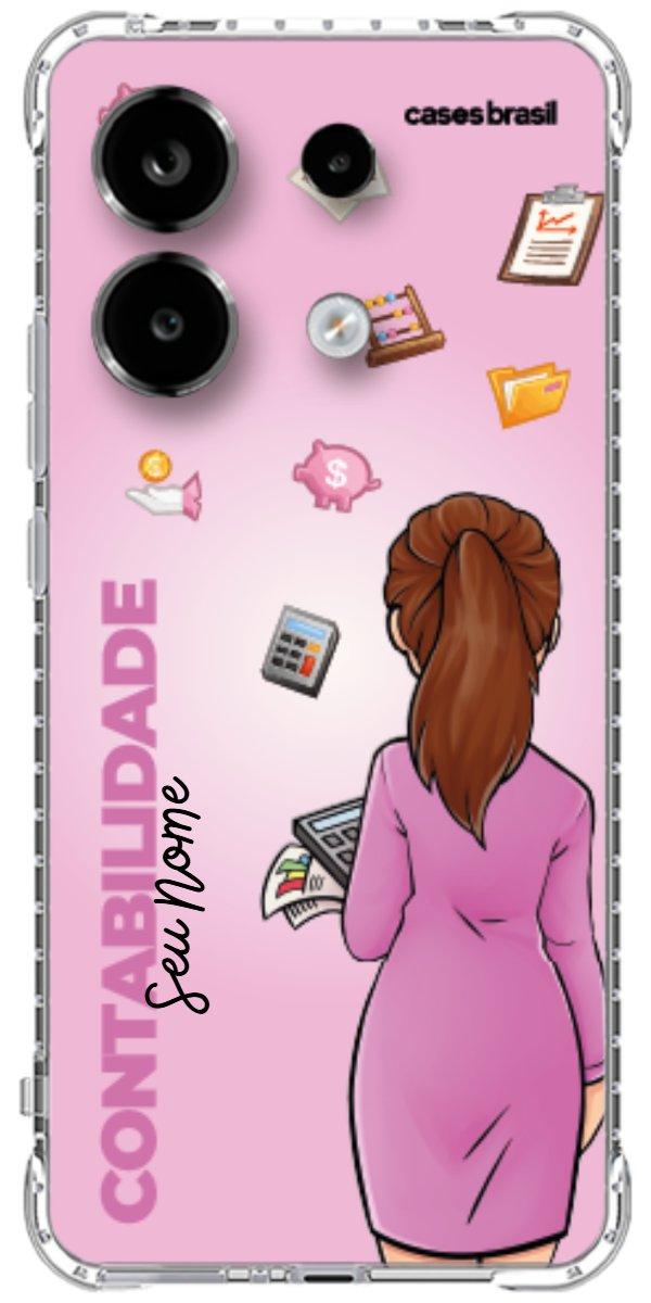 Capinha para Celular Contabilidade - Boneca Profissão Com Fundo