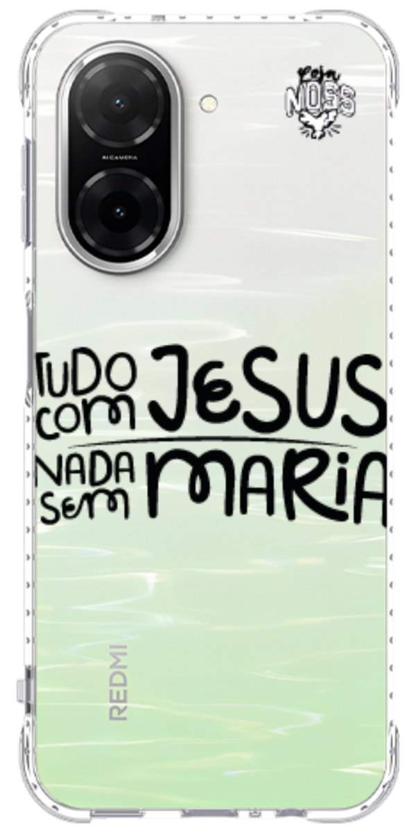 Capinha para Celular Tudo com Jesus Nada sem Maria