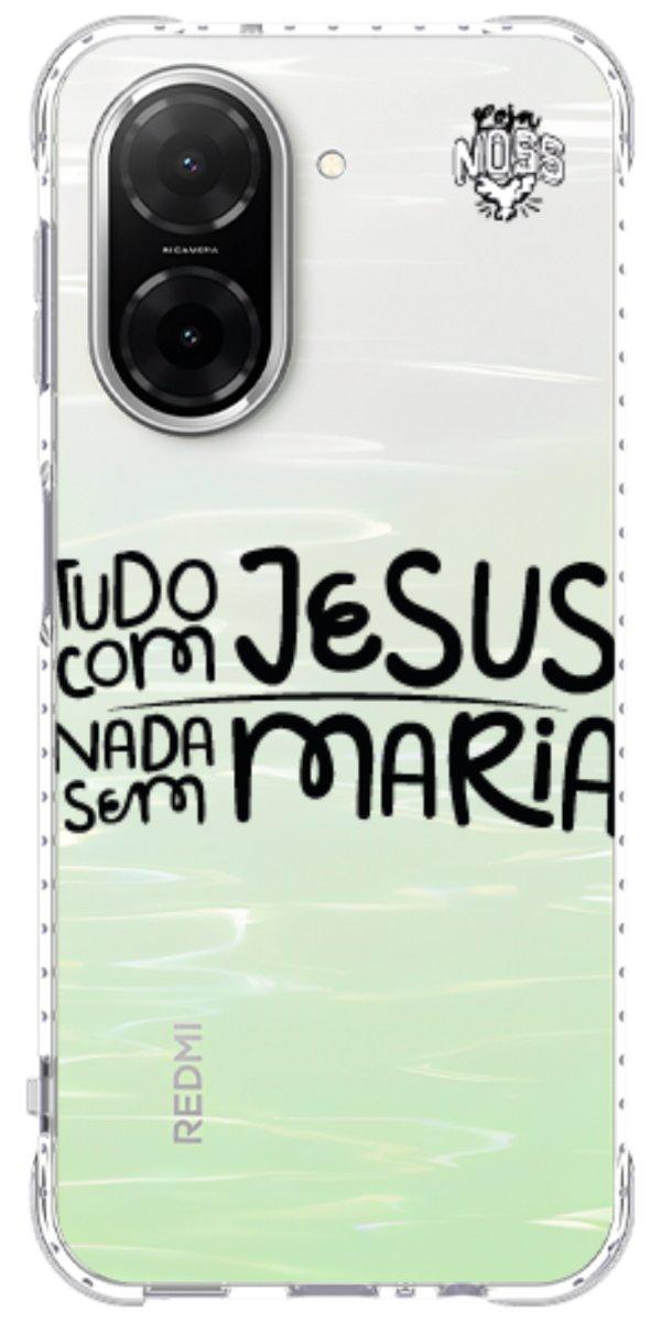 Capinha para Celular Tudo com Jesus Nada sem Maria
