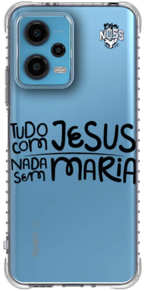 Capinha para Celular Tudo com Jesus Nada sem Maria