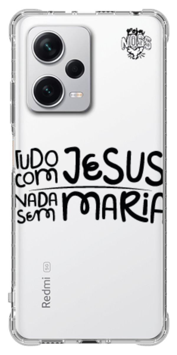Capinha para Celular Tudo com Jesus Nada sem Maria