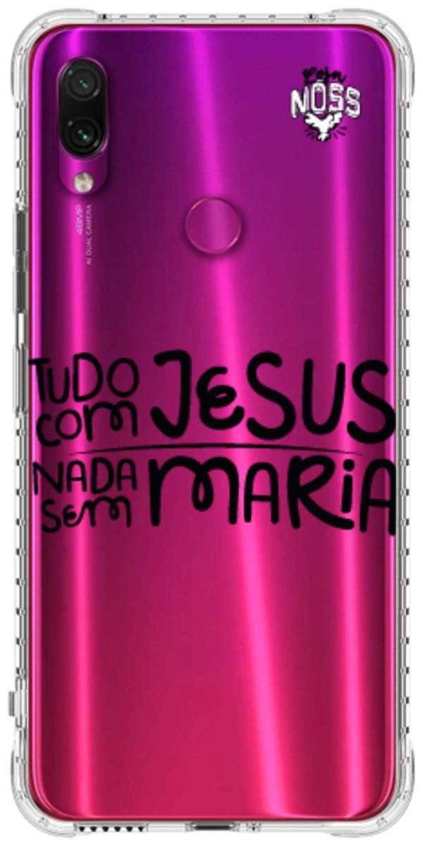 Capinha para Celular Tudo com Jesus Nada sem Maria