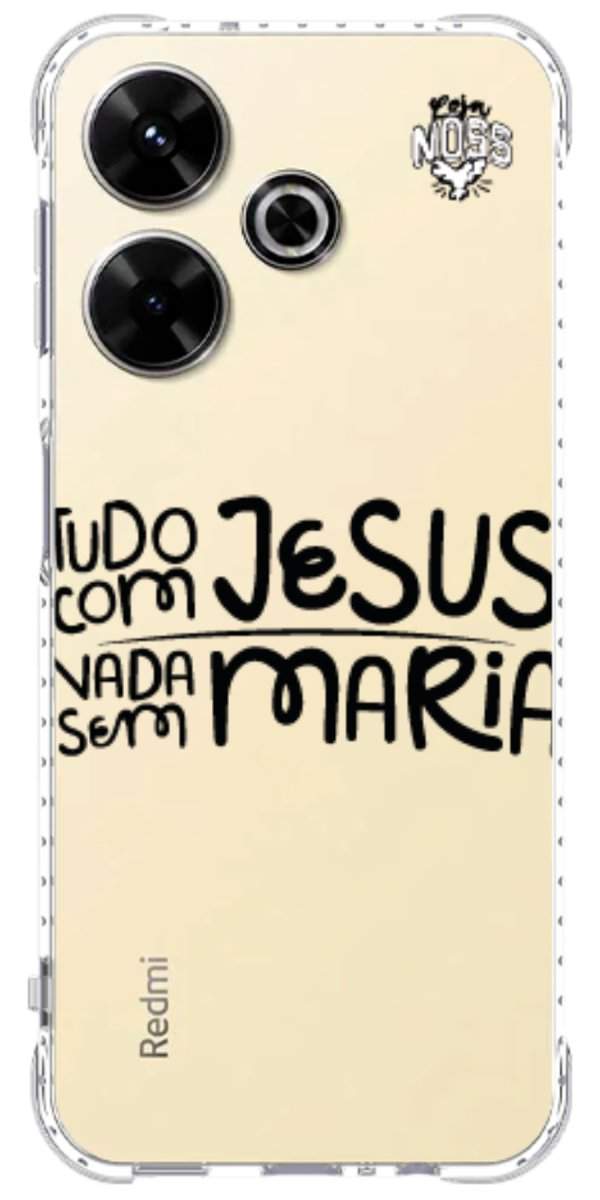 Capinha para Celular Tudo com Jesus Nada sem Maria