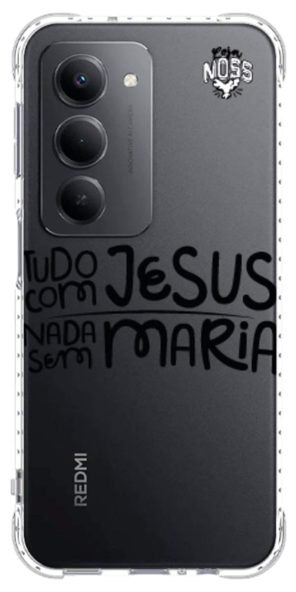 Capinha para Celular Tudo com Jesus Nada sem Maria
