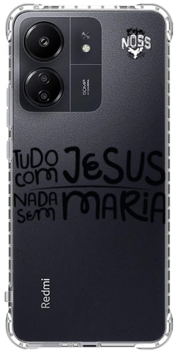 Capinha para Celular Tudo com Jesus Nada sem Maria