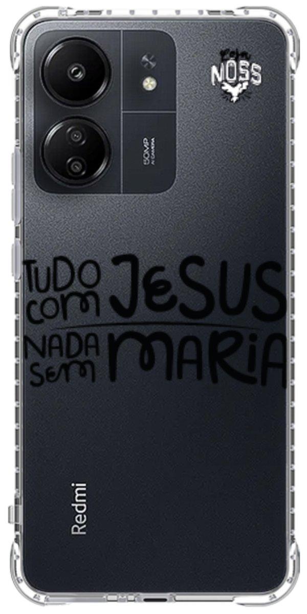 Capinha para Celular Tudo com Jesus Nada sem Maria