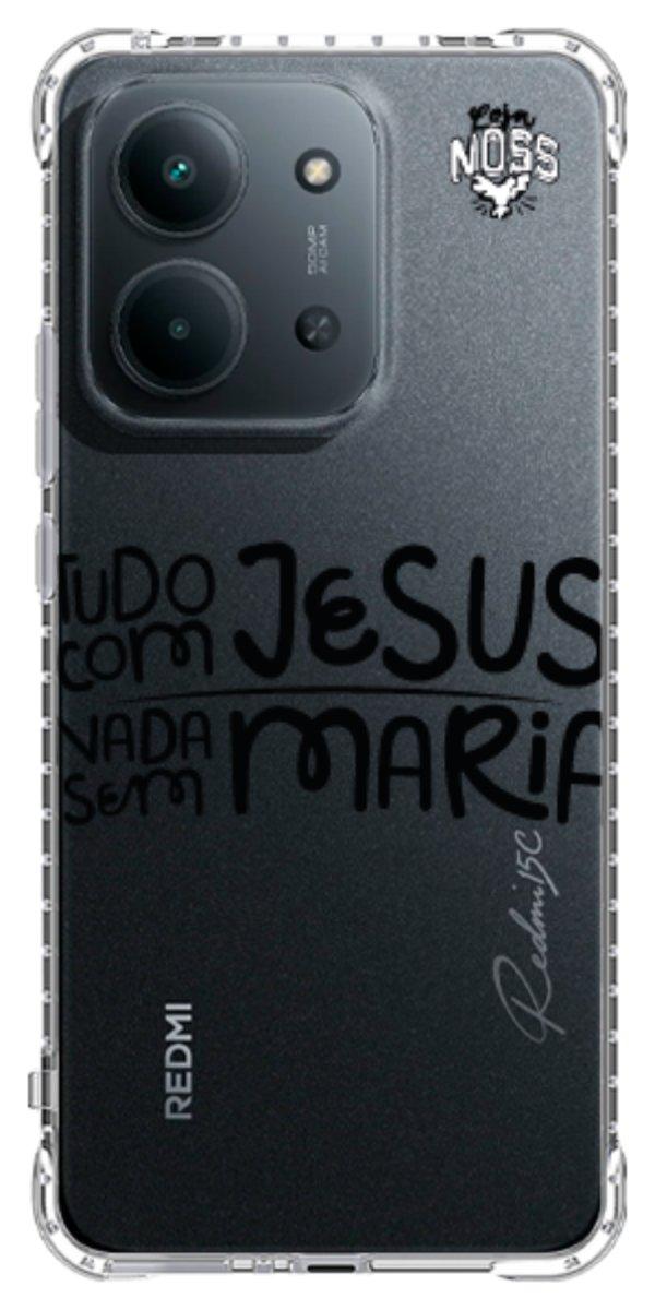 Capinha para Celular Tudo com Jesus Nada sem Maria