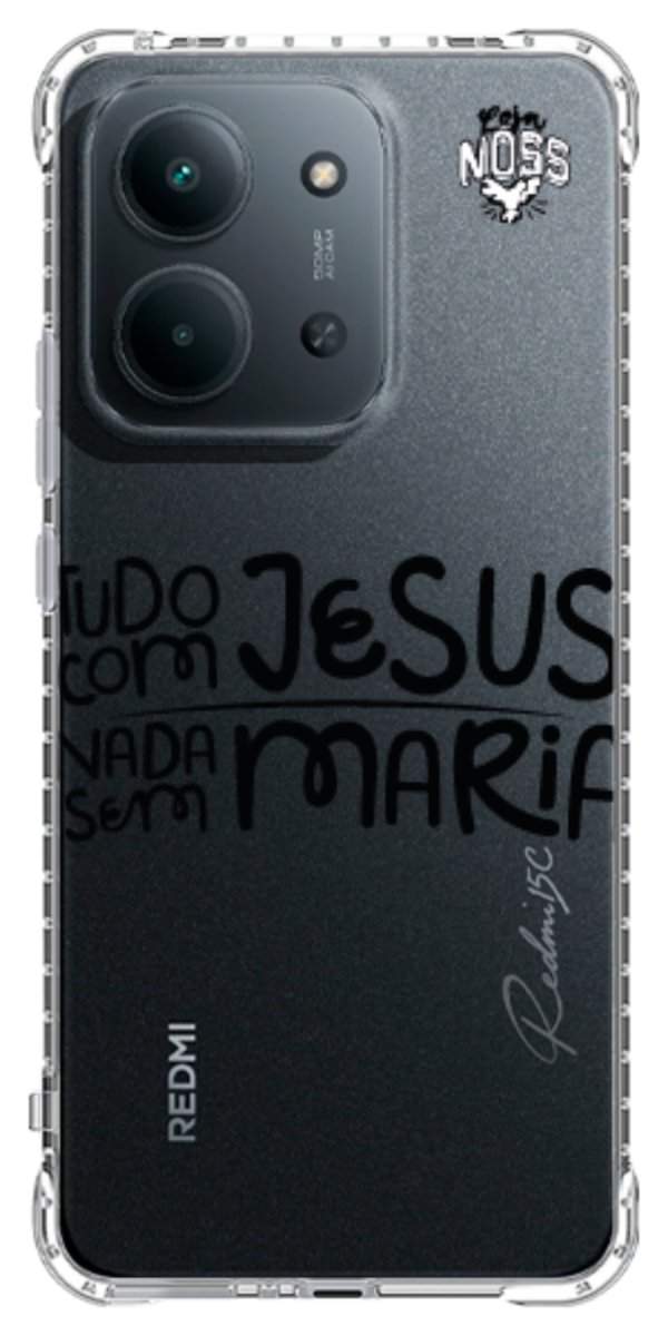 Capinha para Celular Tudo com Jesus Nada sem Maria