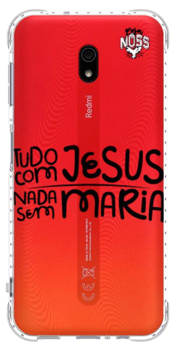 Capinha para Celular Tudo com Jesus Nada sem Maria