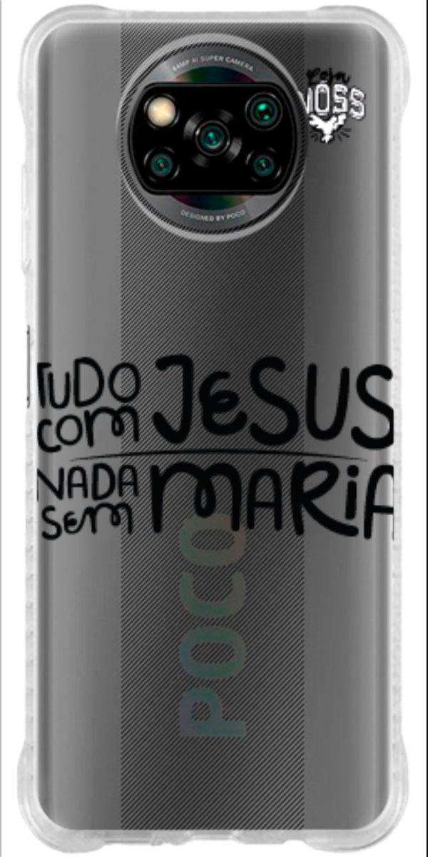 Capinha para Celular Tudo com Jesus Nada sem Maria