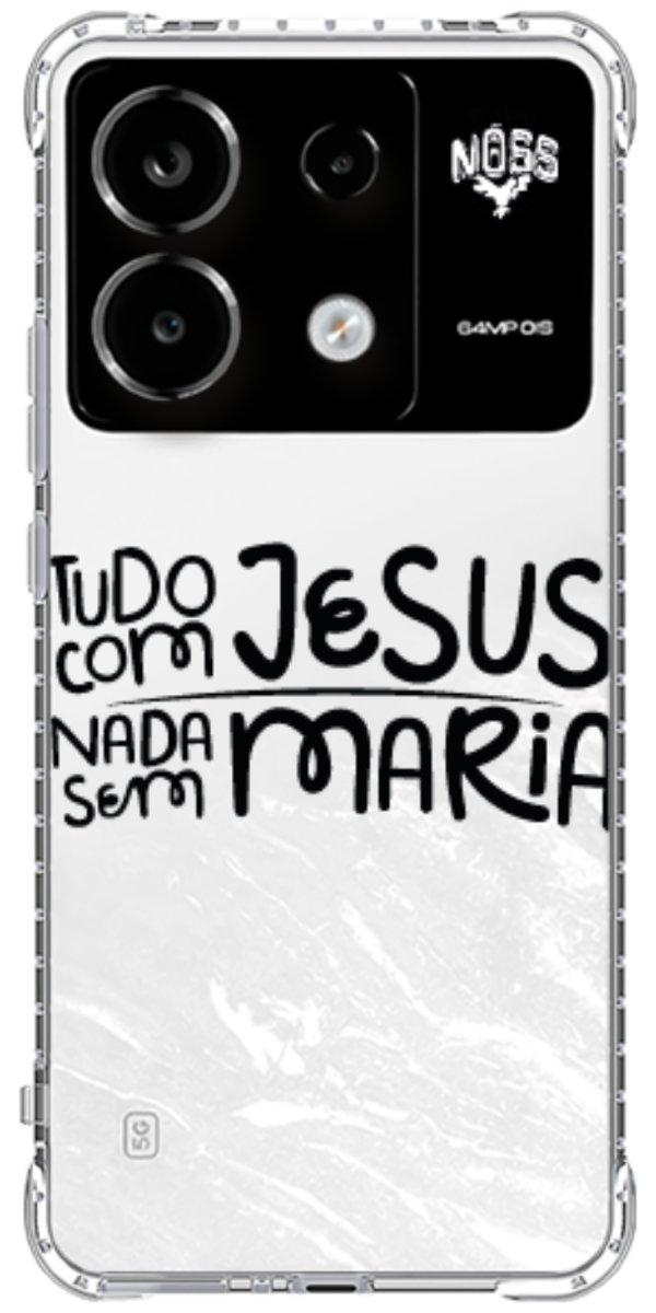 Capinha para Celular Tudo com Jesus Nada sem Maria