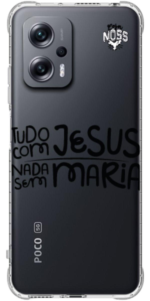 Capinha para Celular Tudo com Jesus Nada sem Maria