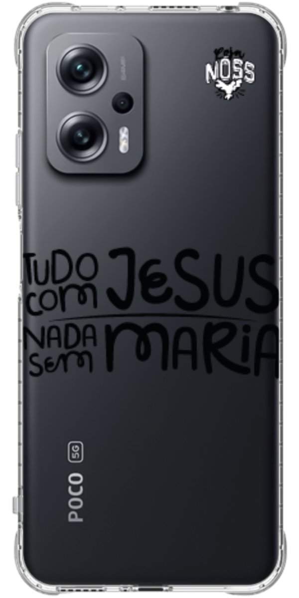 Capinha para Celular Tudo com Jesus Nada sem Maria